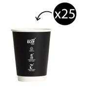 Truly Eco Double Wall Coffee Cup Black 12oz Pack 25