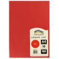Thumbnail image of Rainbow Coloured Card 180gsm A4 10 Sheet Red