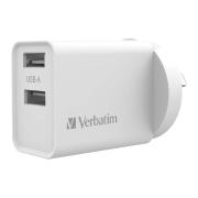 Verbatim USB Charger Dual Port 2.4a White