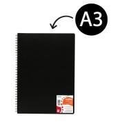 Winc/Teter Mek A3 Visual Art Diary Spiral 110gsm Black Cover 120 Pages