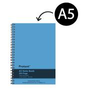 Protext Twin Wire PP Note Book A5 200 Page Blue
