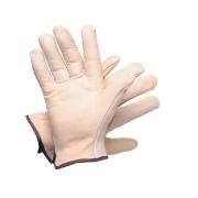 Cow Grain Palm Stockman Rigger Gloves Beige Large Size 9 Pair
