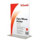 Esselte Sign Menu Holder Portrait Double Sided A4 Clear