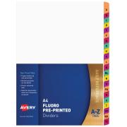 Avery Pre-printed Dividers Fluoro A-Z Tabs