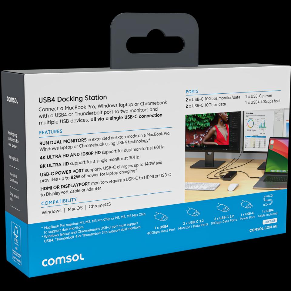 Comsol Usb4 Docking Station Dual 4k Pd100w | Winc