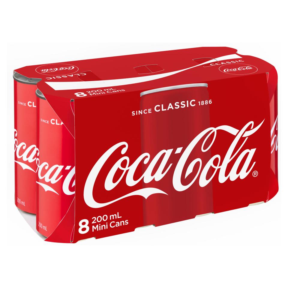 Coca-Cola Slim Line Can 200ml Pack 8 | Winc