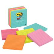 Post-It Super Sticky Lined Notes Miami Collection 100 x 100mm Pack 6