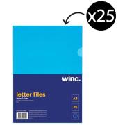 Winc Letter File A4 Open 2 Sides Blue Pack 25