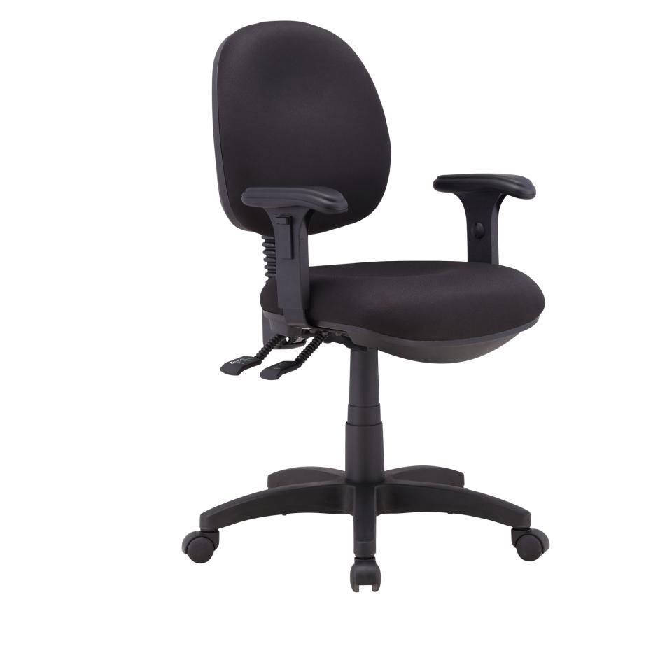 Winc Access Calor Mid Back 2 Lever Task Chair with Adjustable Arms Black