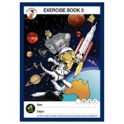 Clever Kangaroo Exercise Book 3 A4 Red Margin 4mm Ruling Red & Blue Text Lines 80gsm 64 Pages
