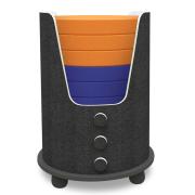 Fineseat Padi Storage Unit with 10 Mats Gunmetal Pronto Fabric Orange/Ocean