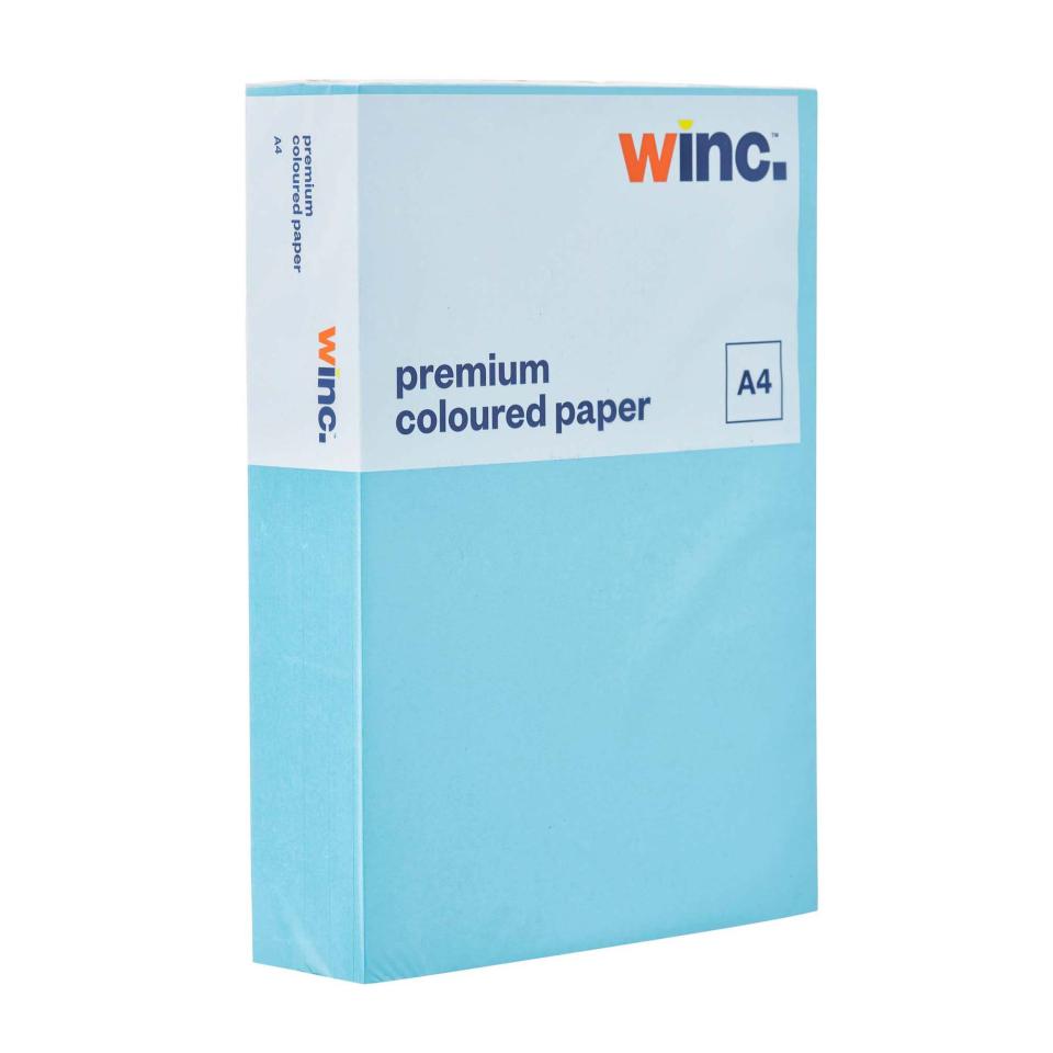 Winc Premium Coloured Copy Paper A4 80gsm Mid Blue Ream 500