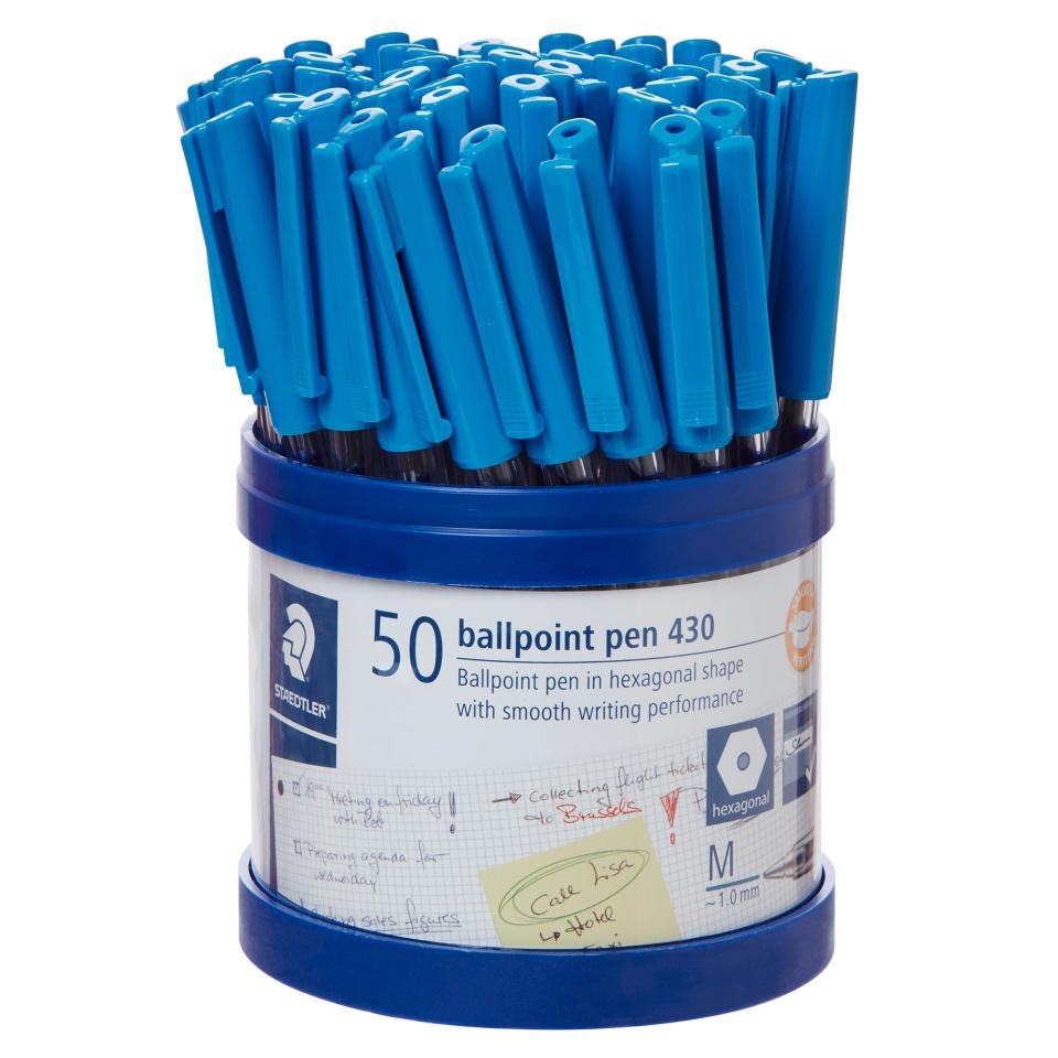 STAEDTLER Stick 430 M-3CP5 Ballpoint Pen Medium - Blue (Box of 50)