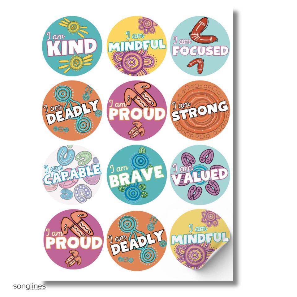 Songlines Ace Affirmation Stickers Children Growing Strong | Winc