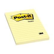 Post-it Lined Notes 101 x 152mm Canary Yellow 100 Sheets Each