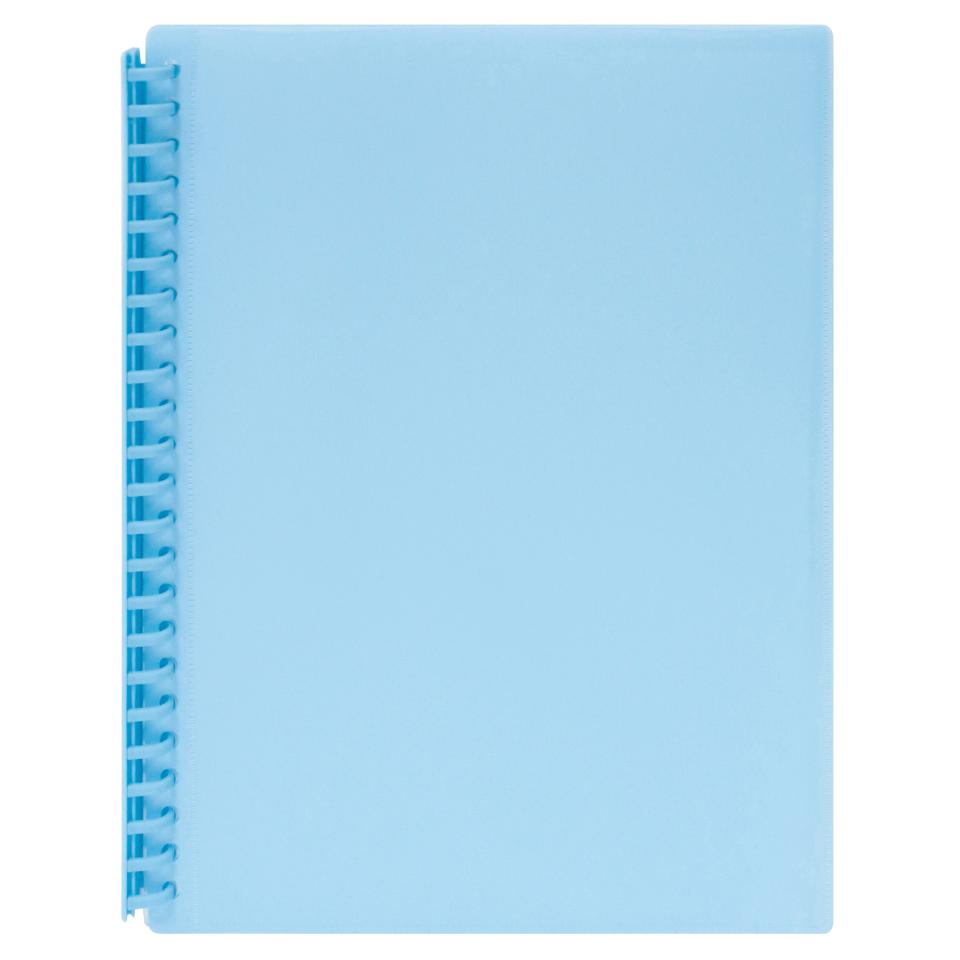 Marbig Display Book A4 Refillable 20 Pocket Insert Cover/Pastel Blue