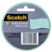 Scotch Expressions Mask Tape 3437-P1 24mm X 18.2m Mint Mosaic