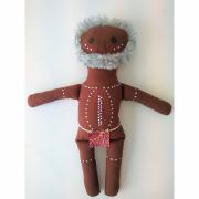 Kurrajong Aboriginal Products Aboriginal Elder Man Doll Handmade And Handpainted Soft Fabric 38cm