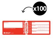 Brady Appliance Test Tag Caution 120 x 35mm Red Pack 100