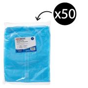 Disposable Lab Coat With Pocket And Hook and Loop Closures Blue Carton 50