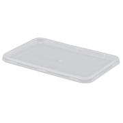 Castaway Microready Takeaway Rectangular Flat Lid For 500/650/700/1000ml Container Clear Pack 50