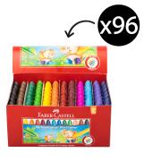 Faber Castell Chublet Wax Crayon Assorted Colour Box 96