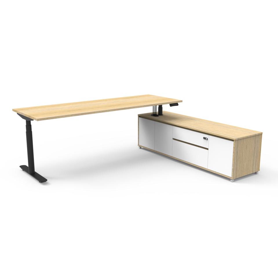 Rapidline Halo Plus Executive Height Adj Workstation Right Hand Configuration 2100(W) X 750(D) Image