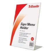Esselte Sign Menu Holder Slanted Portrait A4 Clear