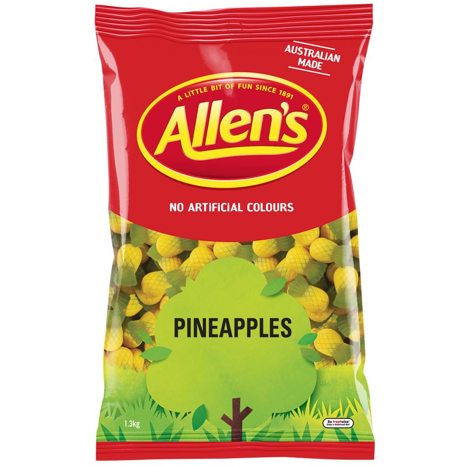 Allens Pineapples Lollies 1.3kg