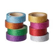 Glitter Tape 15mm x 2.7m Assorted Colours Pack 8