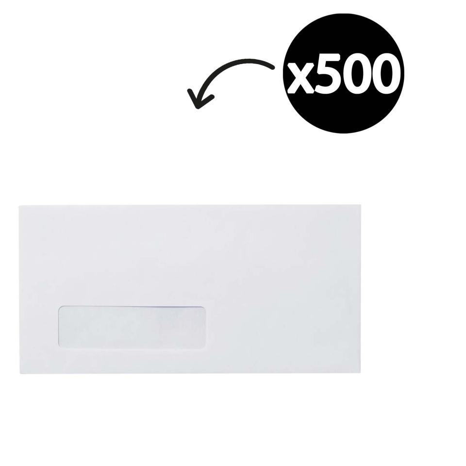 Winc Window Envelope Press Seal DL 110 x 220mm White Box 500 Winc