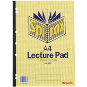 Spirax A4 Lecture Pad 140 Page Side Opening