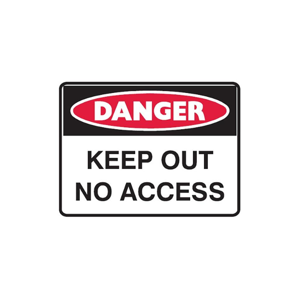 Brady 831009 Sign Danger Keep Out No Access 600x450mm