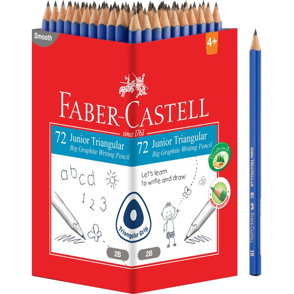 Faber-Castell Junior Triangular Graphite Lead 2B Pencil Box 72