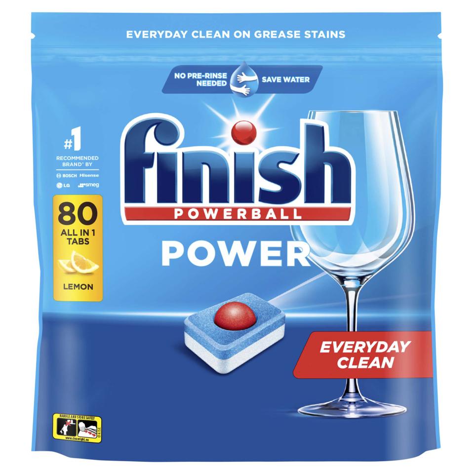 Finish Power Dishwashing Tablets Lemon Sparkle 80 Pack Image