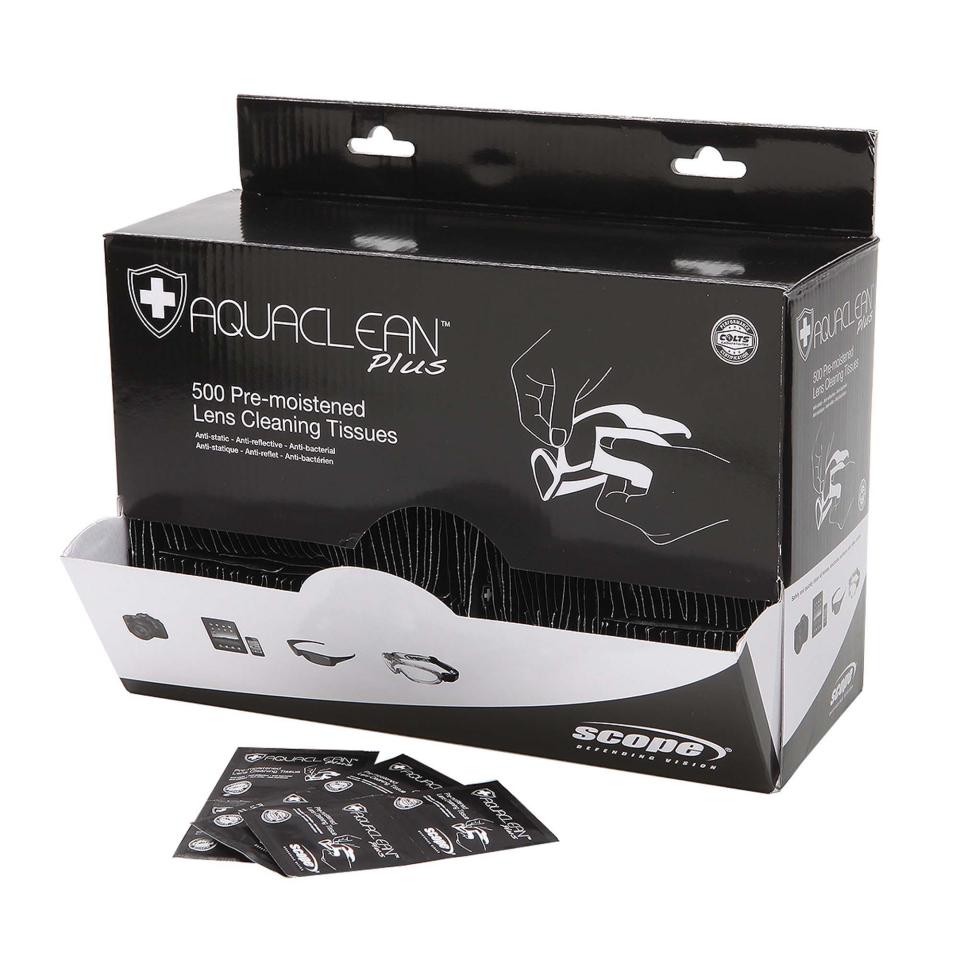 Scope Optics Ac500 Aquaclean+Specs Cleaning Wipes Lens Cleaner w Antibacterial Properties Box 500