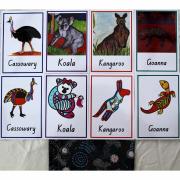 Kurrajong Aboriginal Products Animal Memory Cards NSW Font 10cm X 15cm 32 Cards Laminated