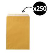 Winc Kraft Peel-N-Seal Pocket Envelope Gold 458 x 324mm Box 250