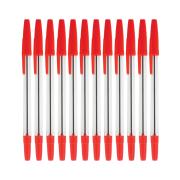 Winc Clear Stick Ballpoint Pen Medium 1.0mm Red Box 12