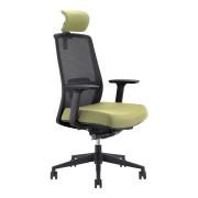 Jirra HB Chair Arms Side Control Syncro Black Mesh Headrest Black Base Apple Fabric