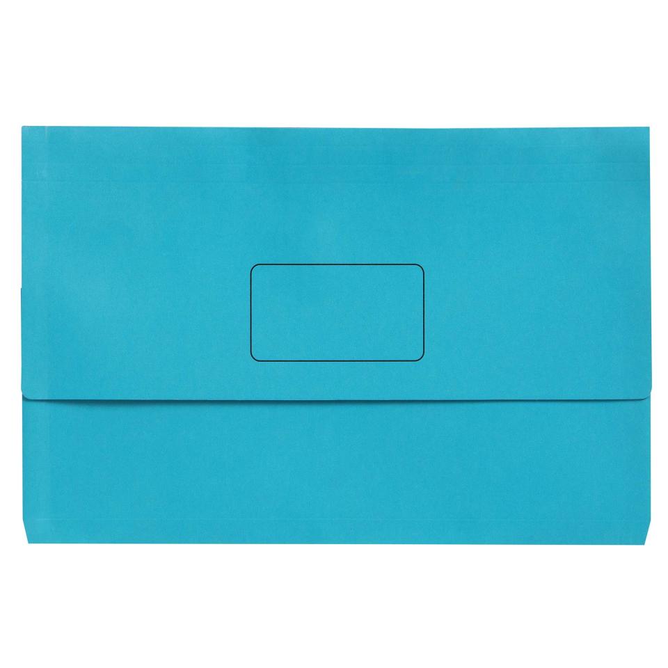 Marbig Slimpick Document Wallet Foolscap Light Blue Pack 10 Image