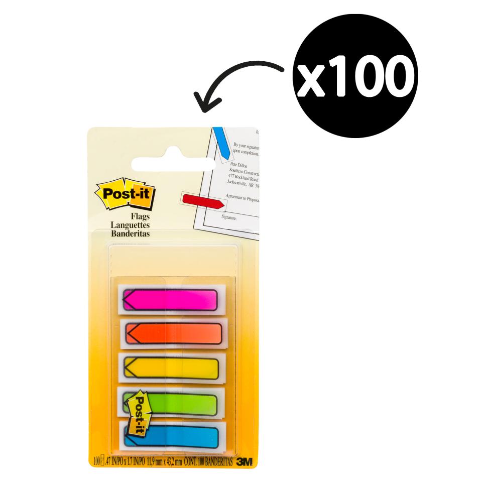 Post-It Arrow Flags 11.9 x 43.2mm Assorted Pack 5