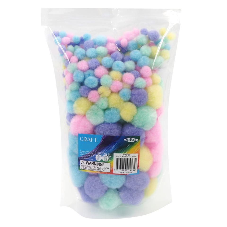 Arbee Craft Pastel Pom Poms Pack 500 Image