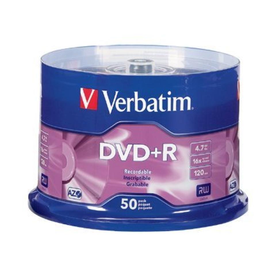 Verbatim DVD+R 4.7 GB / 16x / 120 Min - 50-Pack Spindle