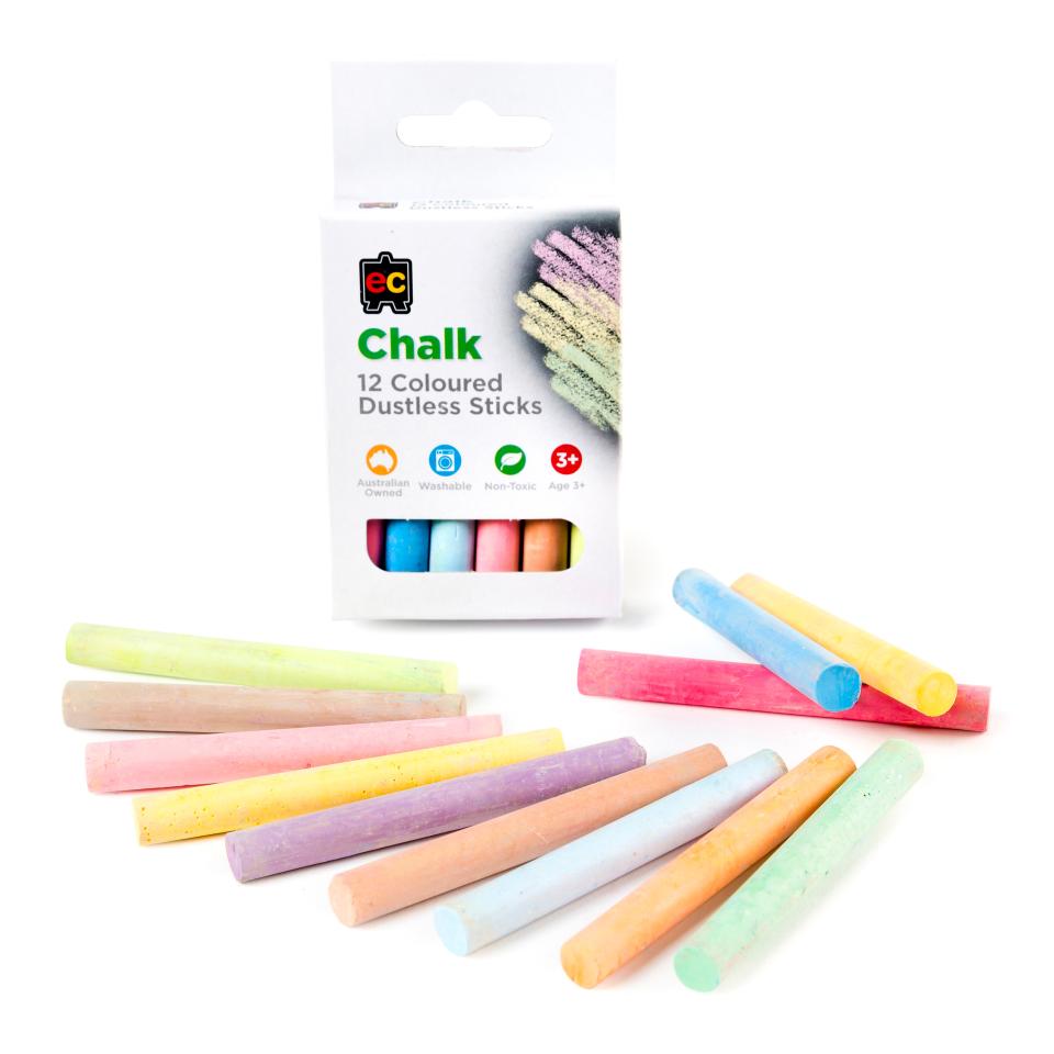 Educational Colours Chalk Antidust Colour Box 12