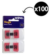 Winc Flags Sign Here 25 x 43mm Red Pack 100