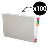 Avery Lateral Shelf File 35mm Expansion Foolscap White Pack 100