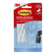 3M Command Mini Hooks Clear Pack 6