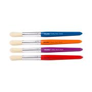 OfficeMax Round Acrylic/Poster/Glue Paint Brush Stubby Hog Hair Pack 4