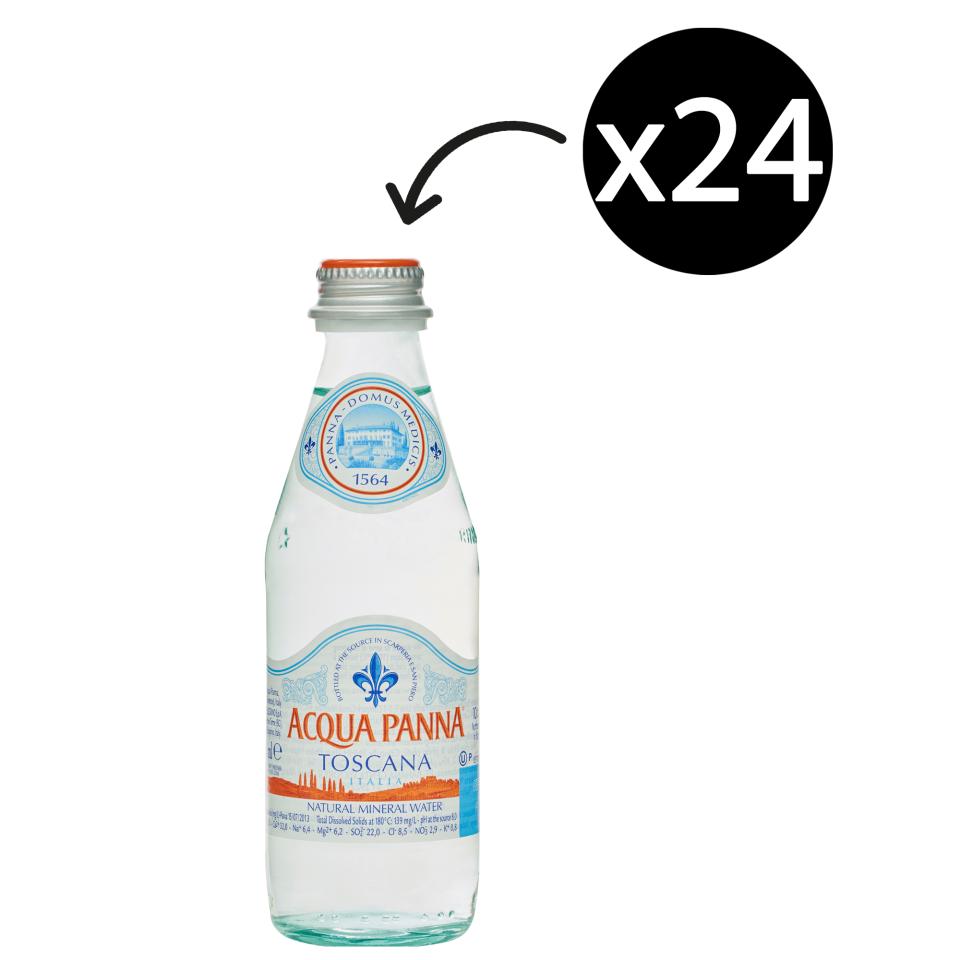 Acqua Panna Still Mineral Water Glass Bottle 250ml 24 Winc